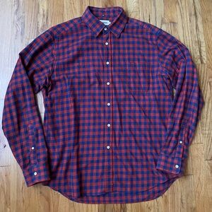 TAYLOR STITCH Long Sleeve Button Down Plaid Heavy Weight Wool Shirt Size 46 XL